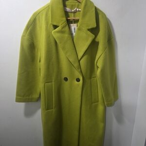 ESQUALO Women's Lime Green Trench Coat